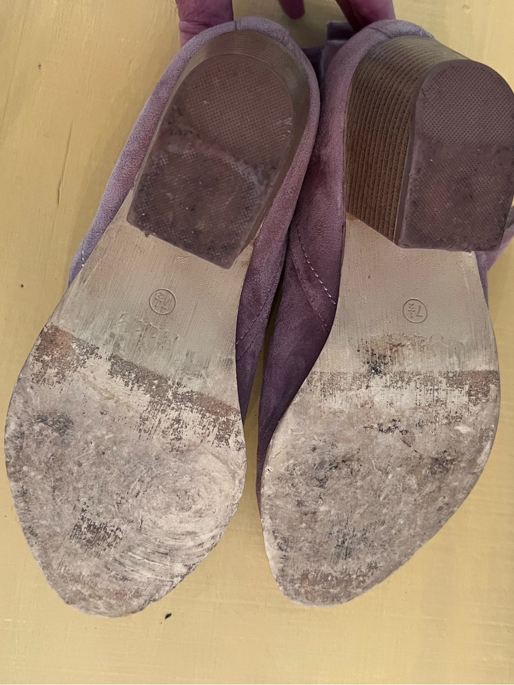 Mi.iM Blush Pink Suede Ankle Booties Block Heel Western Size 7 1/2 - Picture 10 of 16